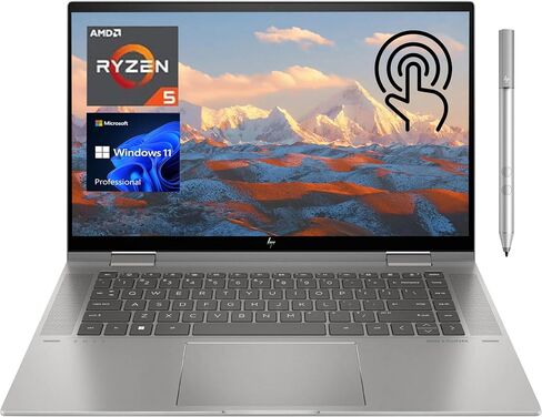 كمبيوتر محمول HP Envy x360 Business Touchscreen 2 في 1، شاشة لمس FHD 15.6 بوصة، AMD Ryzen 5 7530U (Beat i7-1165G7)، ذاكرة الوصول العشوائي 32 جيجابايت، 1 تيرابايت SSD، لوحة مفاتيح بإضاءة خلفية، قلم ستايلس، HDMI، Wi-Fi 6، Windows 11 Pro in Saudi Arabia