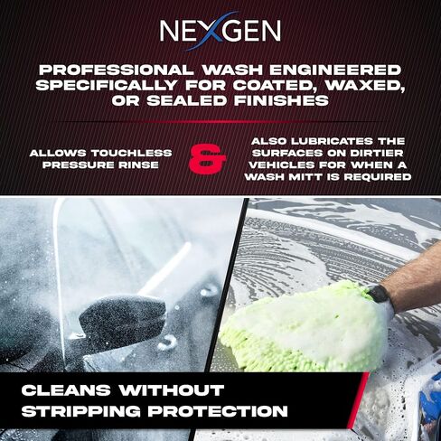 غسول رغوي عالي من Nexgen - رغوة غسيل سيارات مكثفة - قوي على الأوساخ والأوساخ، لطيف على طلاء الجسم - زجاجة 16 أونصة in Kuwait