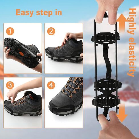 Crampons Ice Grips, Ice & Snow Grips Cleat Over Shoe/Pro Winter Ice Grips for Shoes and Boots - Ice Cleats Snow Traction Cleats for Snow and Ice in Saudi Arabia