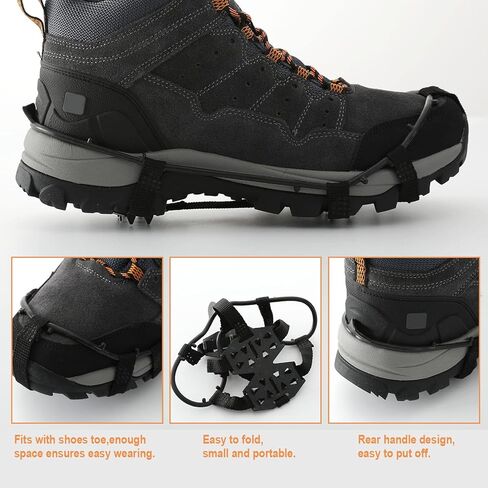 Crampons Ice Grips, Ice & Snow Grips Cleat Over Shoe/Pro Winter Ice Grips for Shoes and Boots - Ice Cleats Snow Traction Cleats for Snow and Ice in Saudi Arabia
