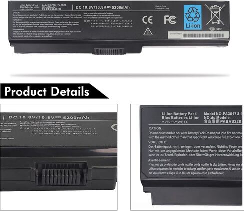 PA3817U-1BRS بطارية توشيبا الأقمار الصناعية L755 L755D C655 M645 L675 L675D L745 P745 C675 L645 L655 P755 A655 سلسلة P745-S4320 L755-S5153 PA3818u-1BRS in Kuwait