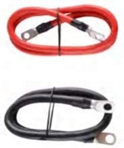 2 AWG Gauge Red + Black Pure Copper Battery Inverter Cables Solar, RV, Car, Boat 5 ft/ 3/8 + 5/16 in Lugs in Saudi Arabia