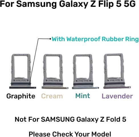 Single SIM Card Tray Slot Holder Replacement for Samsung Galaxy Z Flip 5 5G F731U F7310 with Sim Card Tray Open Eject Pin and SD Card Tray (Cream) in Saudi Arabia