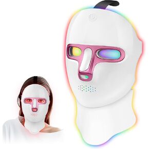 Red Light Therapy Mask kit - 7-1 Color LED Facial Light Therapy for Face and Neck, Reduces Wrinkles and Brightens Skin, Portable, Rechargeable, Suitable for Home or Travel Use