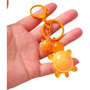 Cute Turtle Keychain Colorful Mini Resin 2 Sea Turtle Bag Purse Charms Classroom Students Prize for Boys Girls