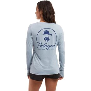 Pelagic Women's Aquatek Tropical Dream Fishing Shirt ، الأكمام الطويلة ، حماية UPF 50+ ، Fultra Soft