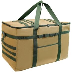 53L/81L Duffel Bags for Traveling, Large Camping Storage Bag, Foldable Gym Sports Bag, Lightweight & Waterproof Tactical Tote Bag for Men Women(Khaki,81L)