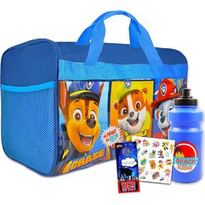 Paw Patrol Duffle Bag for Boys - Paw Patrol Travel Bundle with Paw Patrol Duffle Bag for Kids, Water Bottle, Tattoos, More | Paw Patrol Luggage Set