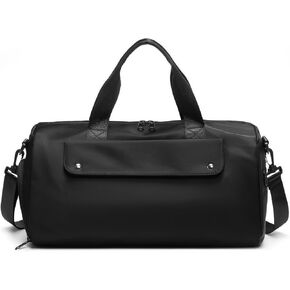 Gym Bag Small,Small Sports Travel Duffle Bag for Men Women,Cordura Workout Bag with Trolley Sleeve for Travel,Sports,Fitness,Training,Yoga,Hospital,Black