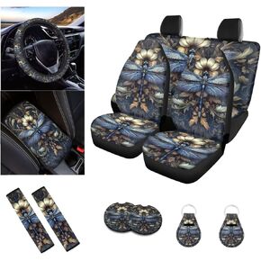 Skeleton Printed Car Seat Covers Set - 12 Piece, Easy Install - Steering Wheel, Armrest Pads for Women & Men in Kuwait