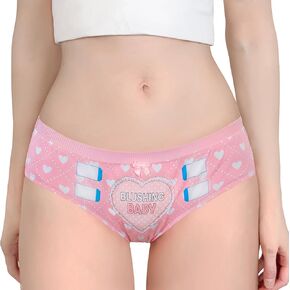 Littleforbig Women's Ladies Soft Cotton Underwear Comfortable Hipster Briefs Babydoll Blushing Baby 'Oopsie’ Potty Pants