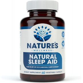 Premium Natural Sleep Aid for Adults - Effective Relief - Non Habit Forming - Wake Up Feeling Refreshed - Proprietary Blend with Melatonin, Tryptophan, Magnesium, Valerian, Chamomile & More - 60 Veg