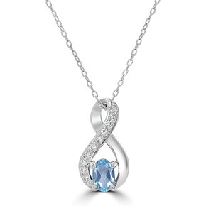 المرأة والبنات الفضة الفضة 6 × 4 مم شكل بيضاوي الشكل الأصلي Gemstone قلادة قلادة هدية مجوهرات الحجر لها لها | زفاف | عيد ميلاد | عيد