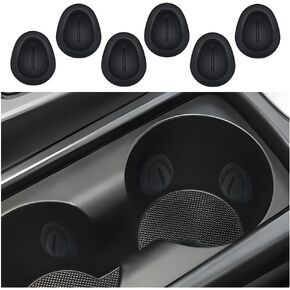 6PCS Car Cup Position Limiter,Silicone Car Cup Holder Insert with Self-Adhesive,Universal Interior Car Accessories Anti Shake Cup Coaster for Stabilizing Bottle Fits Car Truck SUV (Black)