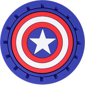 Plasticolor 000653R01 Marvel Captain America Auto Car Truck SUV Cup Holder Coaster 2-Pack , BLUE