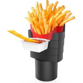 2Pack French Fry Holder for Car, Car Dipping Sauce Holder with Cup, Condiment Car Holder with Cup for Ketchup in Saudi Arabia