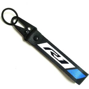Motorcycle Metal Key Holder Chain Tag With Stamp Logo Nylon Rope Compatible With Yamaha YZF R1 YZFR1
