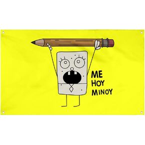 Me Hoy Minoy Flag Funny Tapestry Banner Game Room Gym Dorm Wall Man Cave Decor 3X5 Feet with 4 Grommets for Easy Hanging