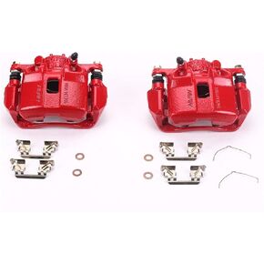 Power Stop Front S6038 Pair of High-Temp Red Powder Coated Calipers For Acura ILX 2013-2015, Honda CR-Z 2011-2015, Honda Civic 2012-2015, Honda Fit 2009-2020 [Model Specific]