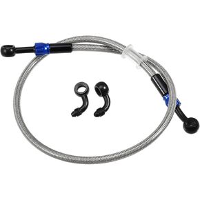 Brake Hose AN3 28 90 Degree M10 Motorcycle Hydraulic Brake Line Oil Hose Pipe Fitting for ATV Motorcycle Motocross Racing Bike 70cm Silver Tone 1Set Replacement