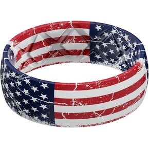 Egnaro Silicone Wedding Rings for Men, Breathable Printed Design Rubber Engagement Bands with Air Flow Grooves 8mm Wide 2mm Thick in Kuwait