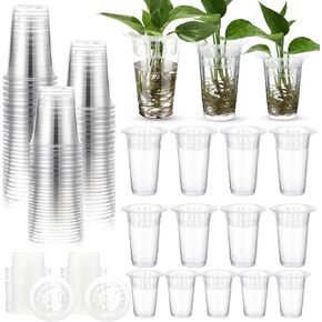 Baderke 35 Pack Plastic Plant Propagation Station Desktop Terrariums Plant Tabletop Vase with Hydroponic Baskets for Indoor Home Office Desktop Decor (4.57'')