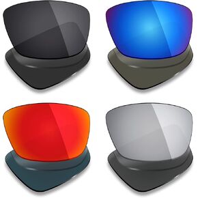 Mryok 4 زوج العدسات الاستبدال المستقطب للتجسس البصري Dirty Mo 2 Grunglass - Stealth Black/Fire Red/Ice Blue/Silver Titanium