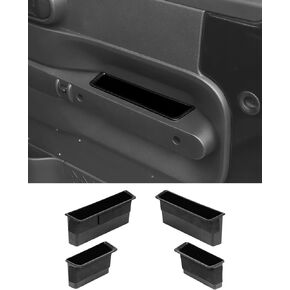 for JK 4 Pcs Door Side Organizer Tray 2007 2008 2009 2010 for Jeep Wrangler JK JKU Door Side Storage Organizer Grab Handle Box Insert Tray Interior Accessories