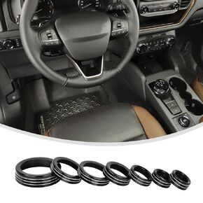 Linskip Aluminium Control Control Set مجموعة متوافقة مع Ford Bronco Sport 2021 2022 2023 2024 ، أغطية مقبض مفتاح Dash للملحقات الداخلية لـ Bronco Sport (الأزرق)