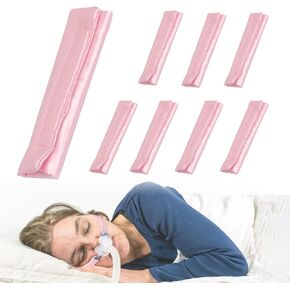 8 Pack CPAP Face Strap Cushion CPAP Headgear Pads Satin CPAP Mask Strap Covers Universal Sleep Apnea Headgear Cushion Supplies Comfortable Silk Reducing Red Marks (Pink)