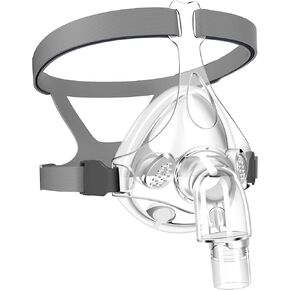TMS Comfort Series Nasal CPAP Mask Full Face - Reusable CPAP Supplies - Covers Nose and Mouth - Includes Headgear, Frame, Elbows and Full Face Mask Cushion
