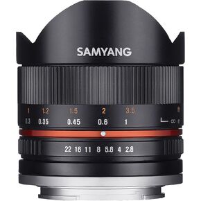 Samyang 8 مم F2.8 UMC عدسة عين السمكة II (أسود) لكاميرات كانون EF-M ماونت المدمجة in Kuwait