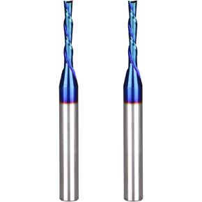 Jiiolioa X2112G لولبية CNC راوتر بت 1/8 بوصة قطر قطع 1/4 بوصة عرقوب مع مطحنة نهاية كربيد صلبة للقطع الخشبي in Kuwait