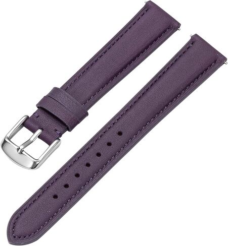 Quick Release Leather Watch Band,Replacement Watch Strap,Silver Polished Pin Buckle,for Men Women in Saudi Arabia