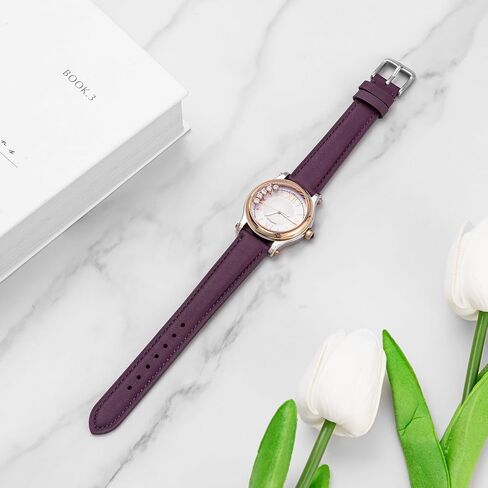 Quick Release Leather Watch Band,Replacement Watch Strap,Silver Polished Pin Buckle,for Men Women in Saudi Arabia