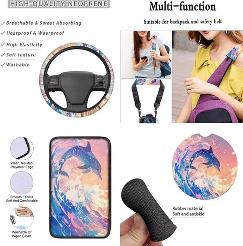 Skeleton Printed Car Seat Covers Set - 12 Piece, Easy Install - Steering Wheel, Armrest Pads for Women & Men in Kuwait