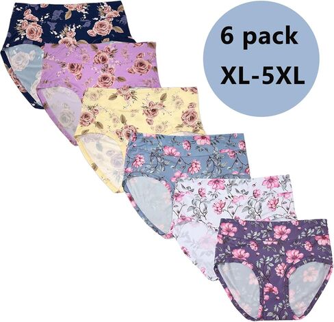 6 Pack Women’s Plus Size Inteldranties Branties High Weist Floral Plus Size Ladies Branys Branys Brants Intords Instrleds in Kuwait