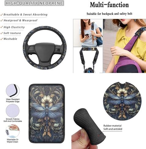 Skeleton Printed Car Seat Covers Set - 12 Piece, Easy Install - Steering Wheel, Armrest Pads for Women & Men in Kuwait