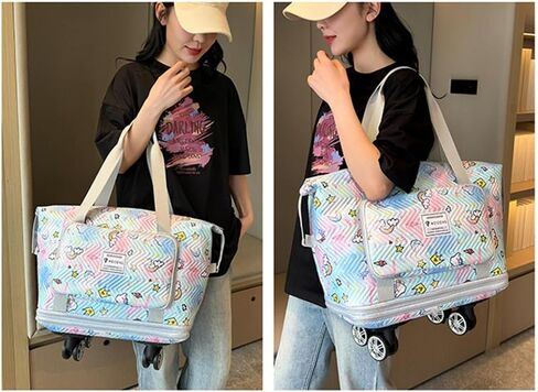 أكياس حمل سفر مع الأكمام العربة القابلة للتوسيع الإضافية مقاومة للماء قوس قزح أوكسفورد كيس مع عجلات in Kuwait