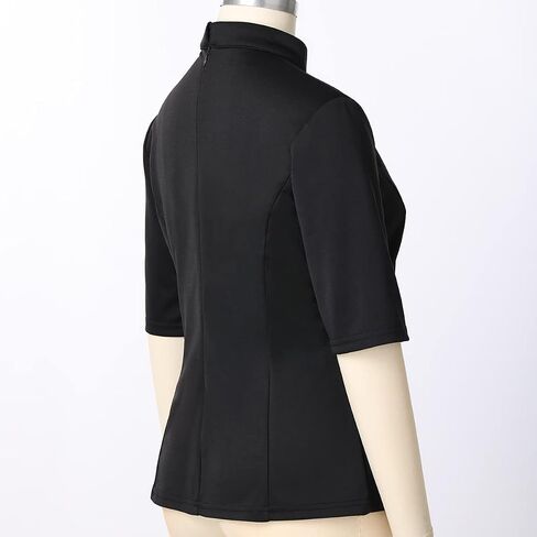 Womens Church Clergy Shirt with Tab Collar Spring/Summer Half Sleeve Slim Blouse Top in Saudi Arabia