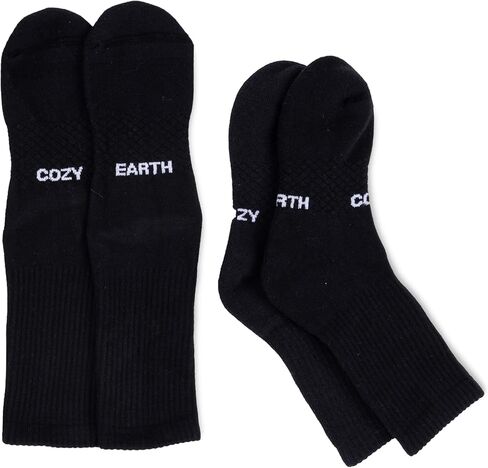 Cozy Earth Essential Calf Socks for Women and Men – Soft Mercerized Cotton Crew Socks 2-Pack Set – Heel & Arch Support in Kuwait