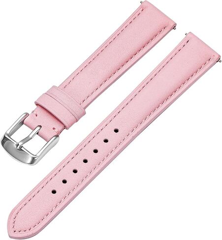 Quick Release Leather Watch Band,Replacement Watch Strap,Silver Polished Pin Buckle,for Men Women in Saudi Arabia