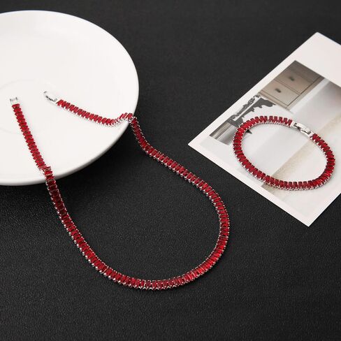 Hzman Crystal Necklace Bracelet المجوهرات مجموعة للنساء مجوهرات الزفاف الزفاف الزفاف الزفاف الزفاف المكعب in Kuwait