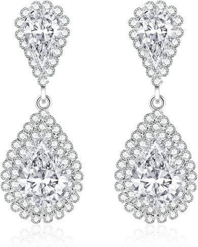 Jewelry Set for Women Silver Jewelry Set for Brides Bridesmaid Rhinestone Choker Necklace Earrings Bracelet Set for Wedding Prom Parties and Fomal Events in Saudi Arabia