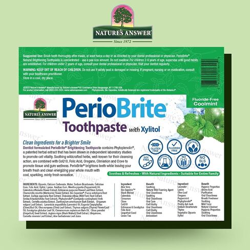 Nature's Answer Periobrite Toothpaste, 4 Ounce | Whitens Teeth | Freshens Breath | Removes Plaque | Minimizes Dry Mouth in Saudi Arabia