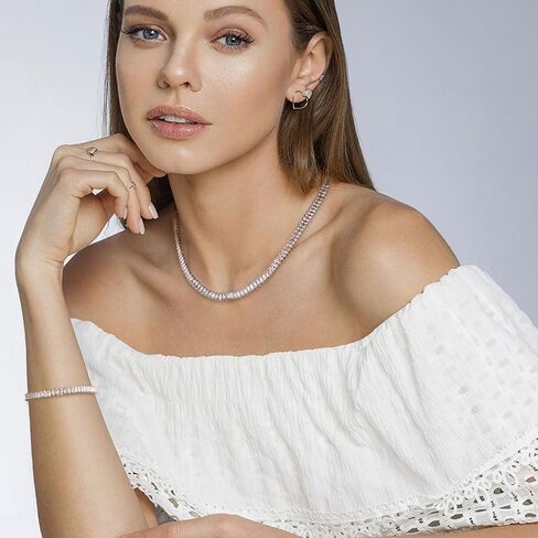Hzman Crystal Necklace Bracelet المجوهرات مجموعة للنساء مجوهرات الزفاف الزفاف الزفاف الزفاف الزفاف المكعب in Kuwait