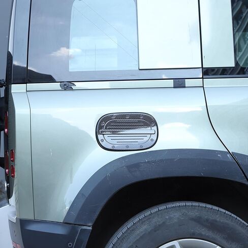 تغطية باب خزان غاز السيارة الإكسسوارات الواقية ، متوافقة مع Land Rover Defender 90 110 130 2020-2024 ABS FUEL FUEL TANK COVERTING DRIVITION Auto Tuto (حبة ألياف الكربون) in Saudi Arabia