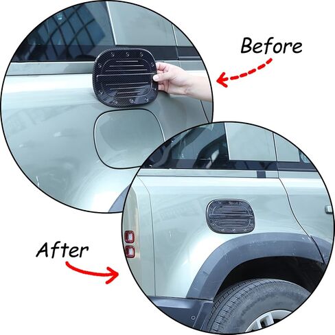 تغطية باب خزان غاز السيارة الإكسسوارات الواقية ، متوافقة مع Land Rover Defender 90 110 130 2020-2024 ABS FUEL FUEL TANK COVERTING DRIVITION Auto Tuto (حبة ألياف الكربون) in Saudi Arabia