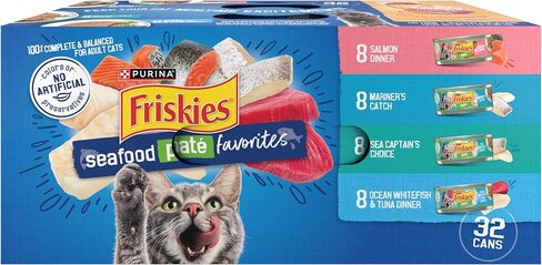 Friskies Purina Friskies Wet Cat Food Pate Variety Pack, Seafood Favorites - (32) 5.5 oz. Cans in Saudi Arabia