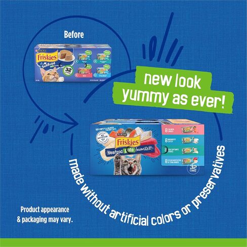 Friskies Purina Friskies Wet Cat Food Pate Variety Pack, Seafood Favorites - (32) 5.5 oz. Cans in Saudi Arabia